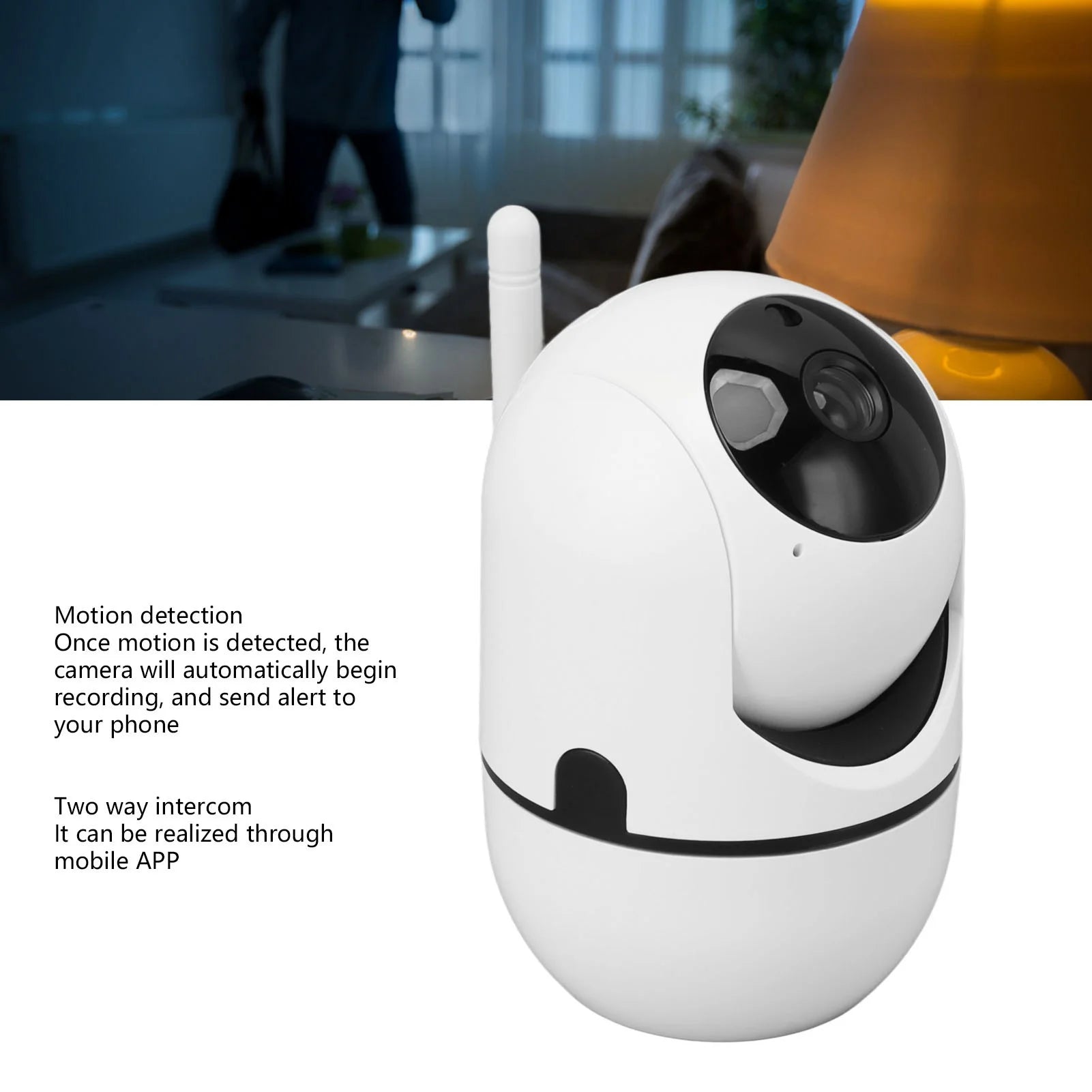 Security Cameras, Indoor Camera Horizontal 360 Degree Easy Setup for Baby Monitor Pets