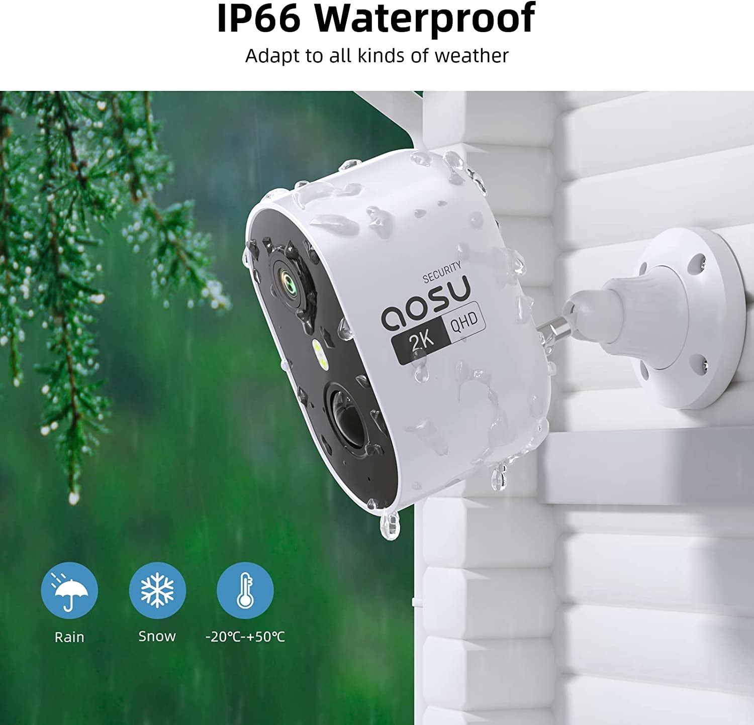 2K Security Cameras Wireless Outdoor, Battery Powered for Home Security Cameras