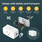 Matter , Work with Apple Home, Siri, Alexa, 15A/1800W Max Smart Outlet, Smart Home Socket 2.4G Wi-Fi, APP Control, Timer, 2 Pack