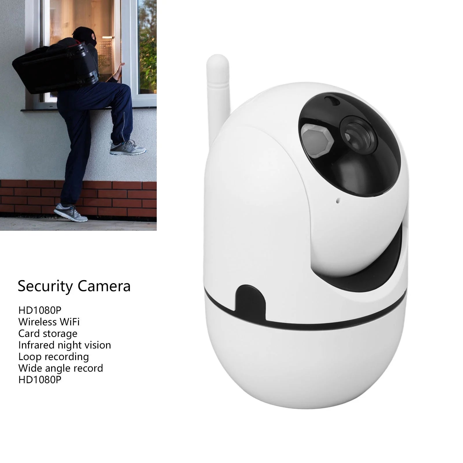 Security Cameras, Indoor Camera Horizontal 360 Degree Easy Setup for Baby Monitor Pets