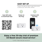 Wi-Fi Plug - Smart Outlet Compatible with Alexa & Google, White (3-Pack)