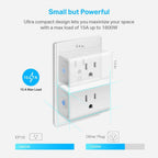 15A Mini Smart Plug 2. 4G WI-FI Outlet with Alexa, Google Home and IFTTT White 4-Pack