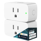 Matter , Work with Apple Home, Siri, Alexa, 15A/1800W Max Smart Outlet, Smart Home Socket 2.4G Wi-Fi, APP Control, Timer, 2 Pack