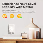 Matter , Work with Apple Home, Siri, Alexa, 15A/1800W Max Smart Outlet, Smart Home Socket 2.4G Wi-Fi, APP Control, Timer, 2 Pack