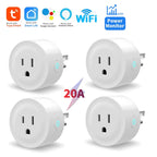 Tuya Smart Plug Wifi Socket 20A with Power Monitoring US Canada Mexico Peru Japan Timing Voice Control Support Alexa Google Home